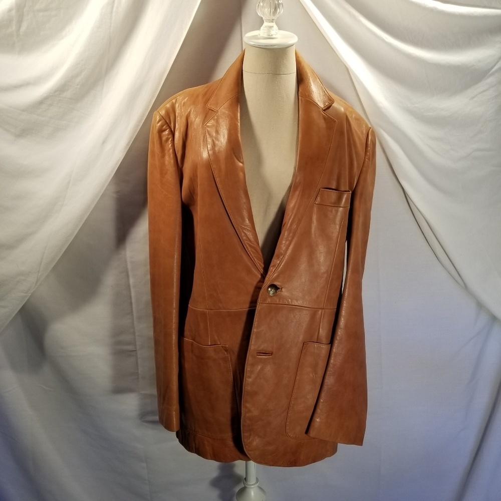 Vintage Men's Brown Leather Jacket